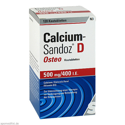CALCIUM SANDOZ D Osteo 500 mg/400 I.E. Kautabl.