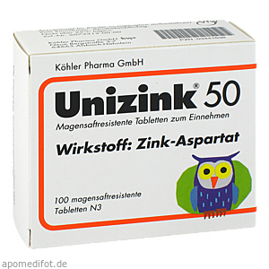 UNIZINK 50 magensaftresistente Tabletten