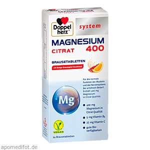 DOPPELHERZ Magnesium 400 Citrat system Brausetabl.