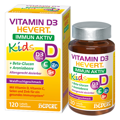 VITAMIN D3 HEVERT Immun Aktiv Kids Lutschtabletten